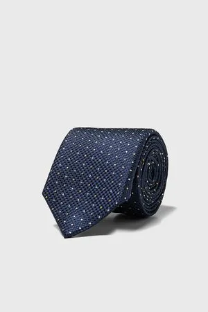 Zara Men Neckties - Polka dot jacquard wide tie