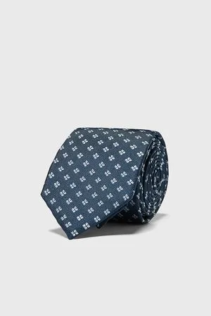 Zara Geometric jacquard wide tie