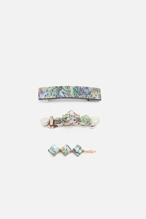 Zara Pack of abalone shell hair clips
