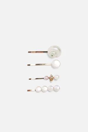 Zara Pack of iridecent pearl and shell hair clips