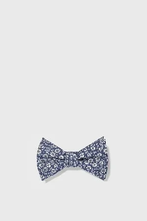 Zara Floral print linen bow tie
