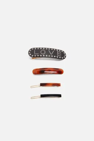Zara Women Hair Accessories - Pack of rhinestone hair clips