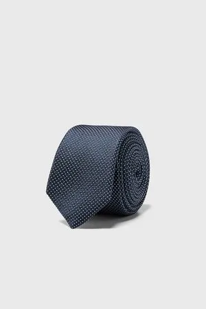 Zara Men Neckties - Geometric jacquard skinny tie