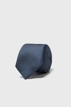 Zara Men Neckties - Geometric jacquard wide tie