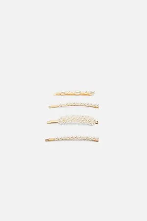 Zara Women Hair Accessories - Pack of pearl bead hair clips