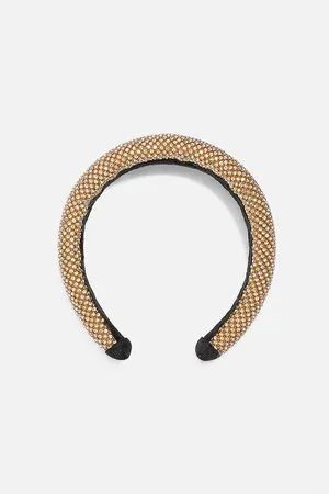 Zara Women Headbands - Padded headband with rhinestones
