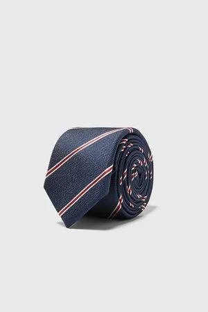 Zara Striped jacquard skinny tie