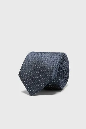 Zara Men Neckties - Diamond jacquard wide tie
