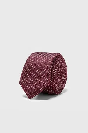 Zara Geometric jacquard skinny tie