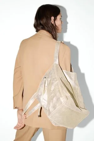 Zara Medium leather tote bag
