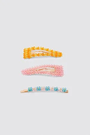 Zara Pack of multicoloured rhinestone hair clips