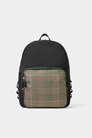 Zara Contrast check backpack