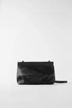 Zara Ruched leather crossbody bag